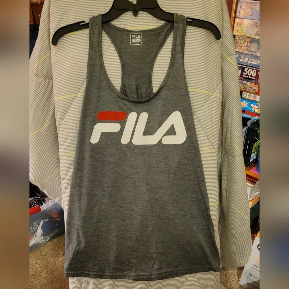 FILA T-Back Athletic Tank Top XL Gray
